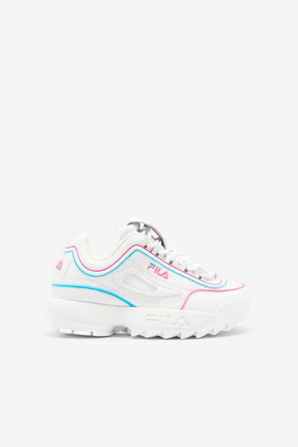 Fila Disruptor 2 Contrast Piping Boy's Sneakers - White/Pink/Blue,NZ 24-90275